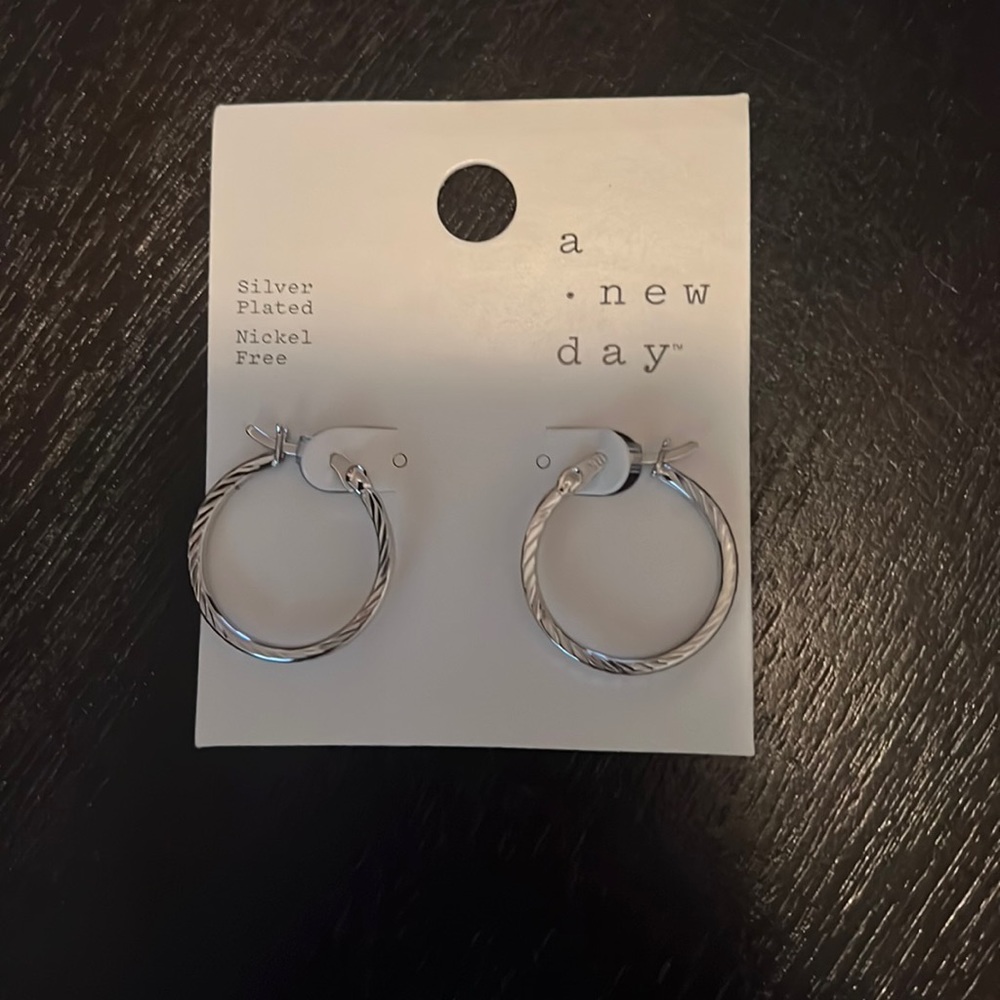 a new day silver hoop earrings.